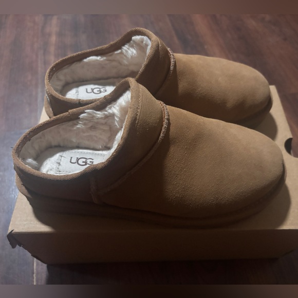 UGG Women's Tan Suede Slippers - Picture 2 of 3